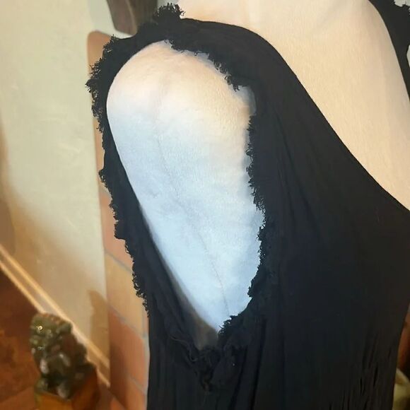 UMGEE Black Sleeveless Raw Edge Maxi Dress, M! - Picture 5 of 10